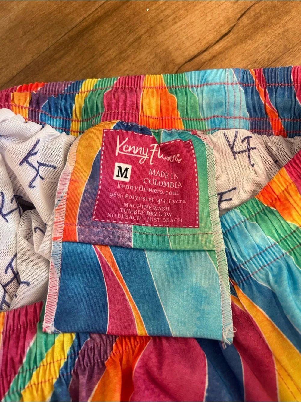 Kenny Flowers Rainbow Wave Print Swim Shorts